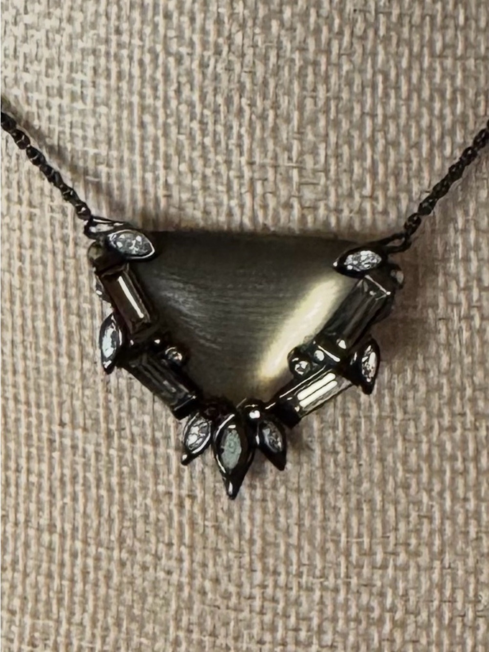 Alexis Bittar Lucite & Crystal Pendant Necklace - Picture 4 of 8